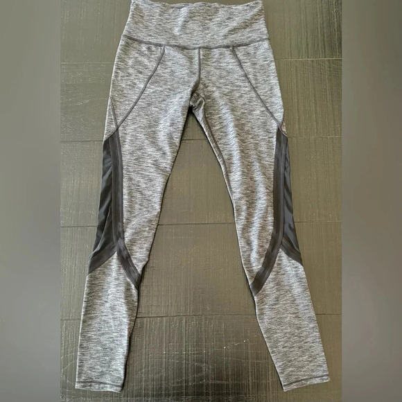 ATHLETA Womens Dark Heather Grey and Black  Leggings Size Medium - Picture 3 of 5